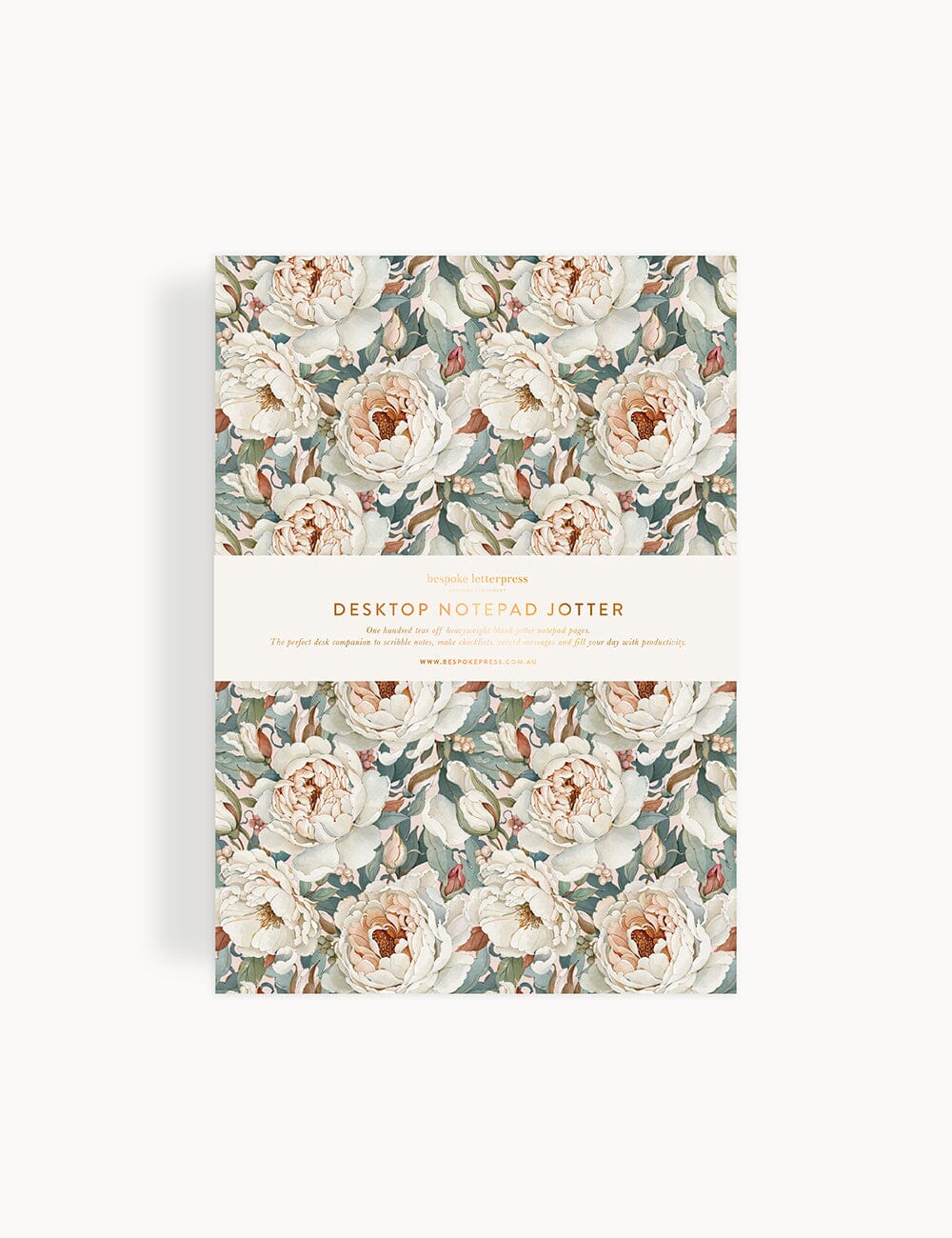 Heritage Roses Notepad Desktop Jotter Jotters Bespoke Letterpress 
