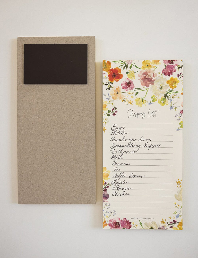 Ranunculus Shopping List DL Notepad Notebooks Bespoke Letterpress 