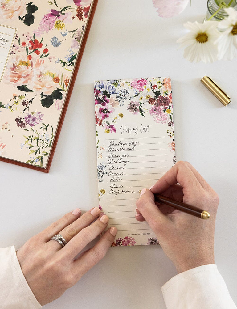 Wildflowers Shopping List DL Notepad Notebooks Bespoke Letterpress 