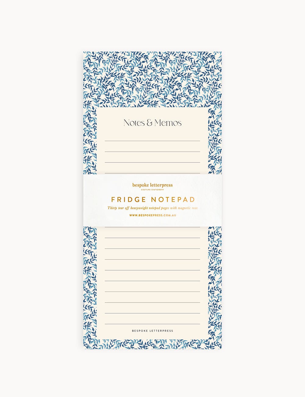 Bluebloom Ivy Notes & Memos List DL Notepad Notebooks Bespoke Letterpress 