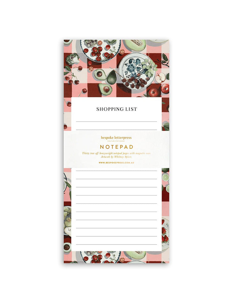 Red Gingham Shopping List  DL Notepad