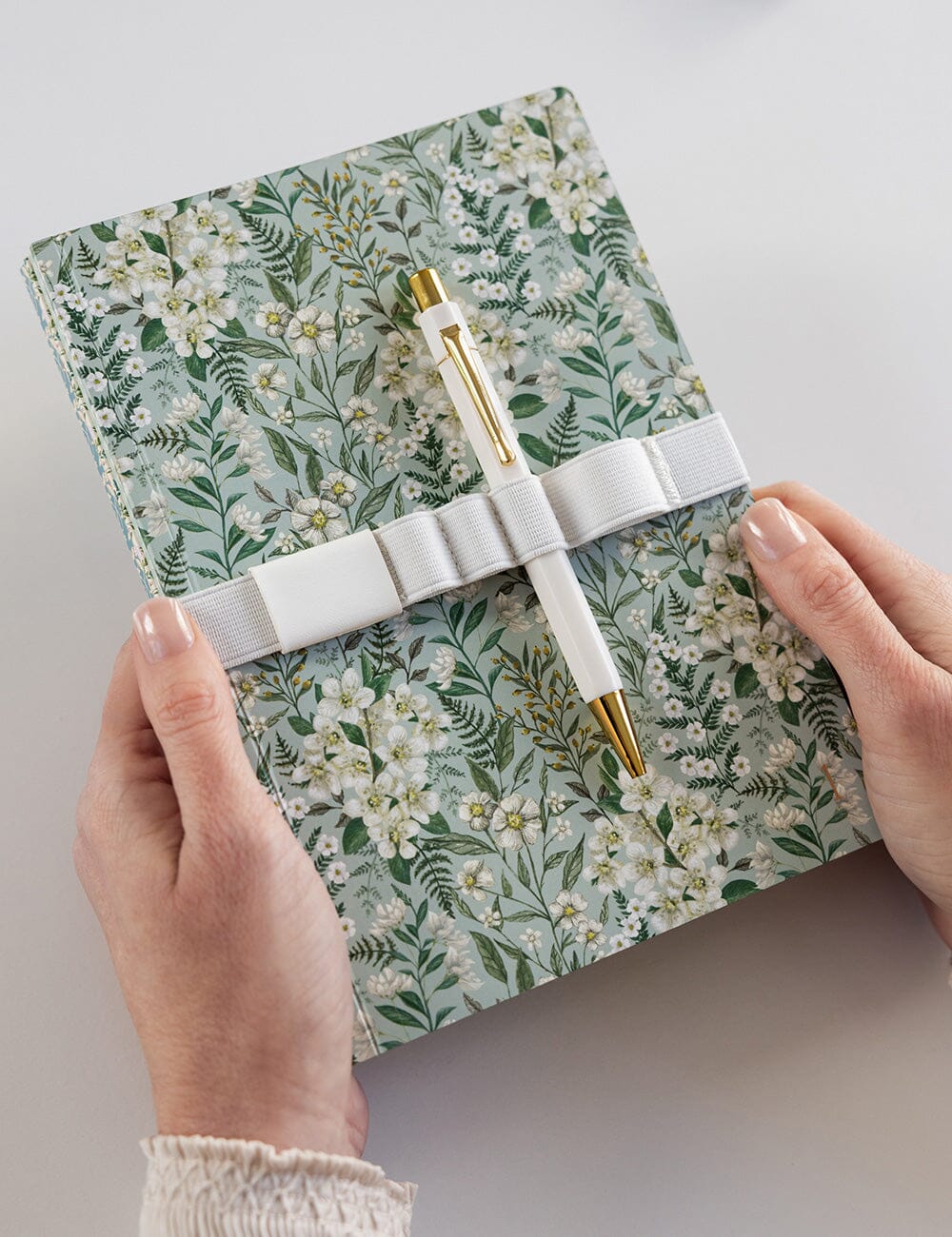 Elastic Book Strap - White