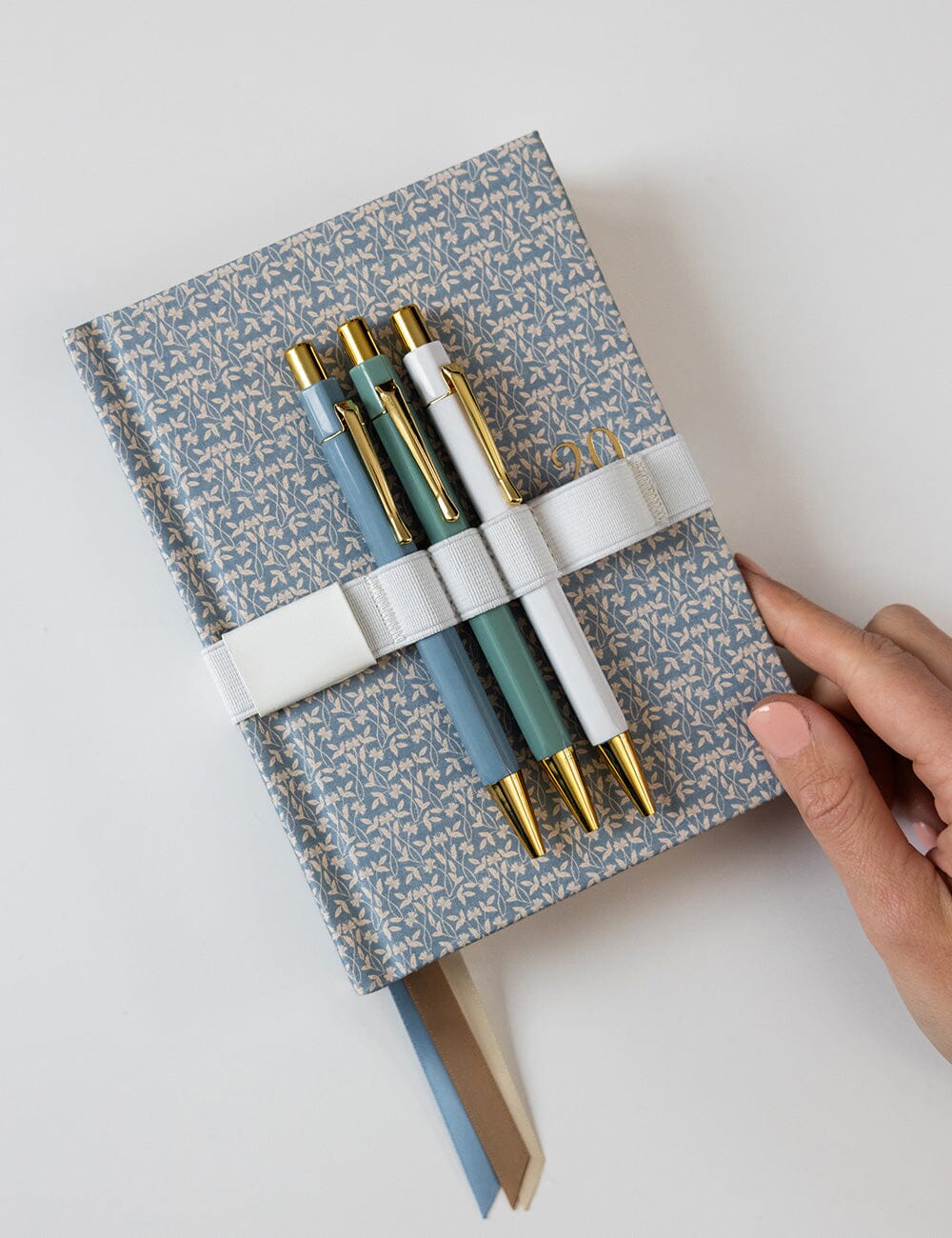 Elastic Book Strap - White