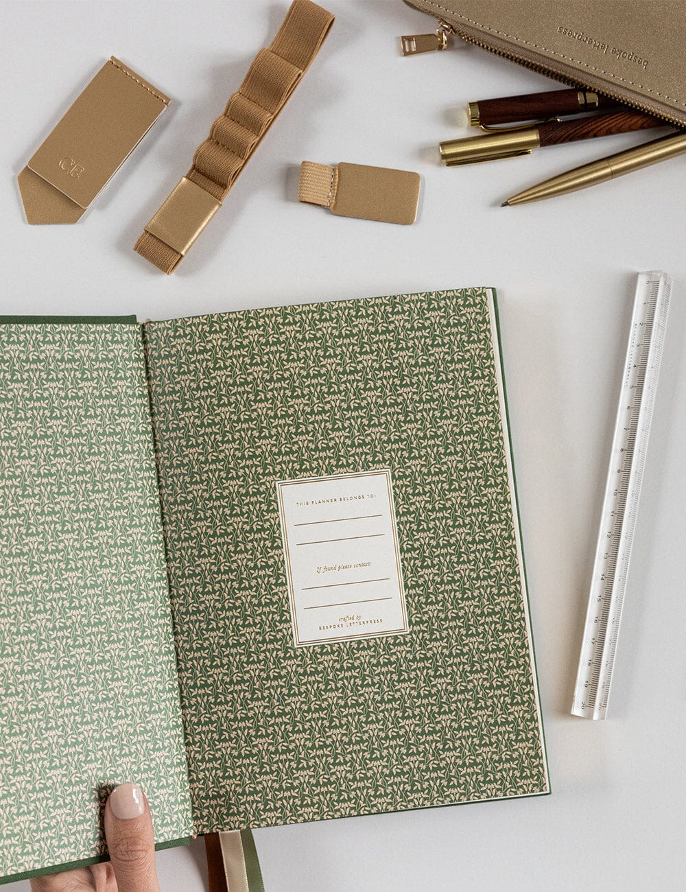 Elastic Book Strap - Gold