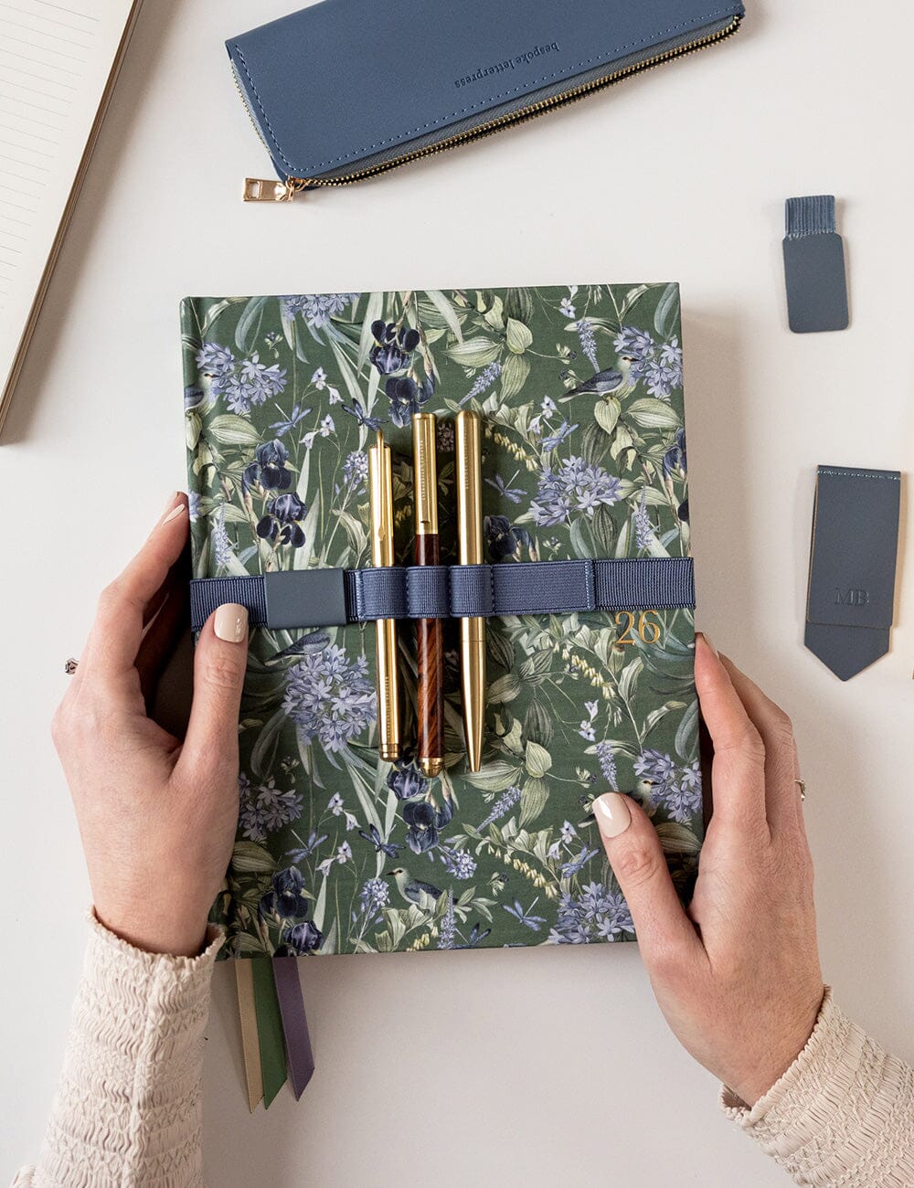 Elastic Book Strap - Denim