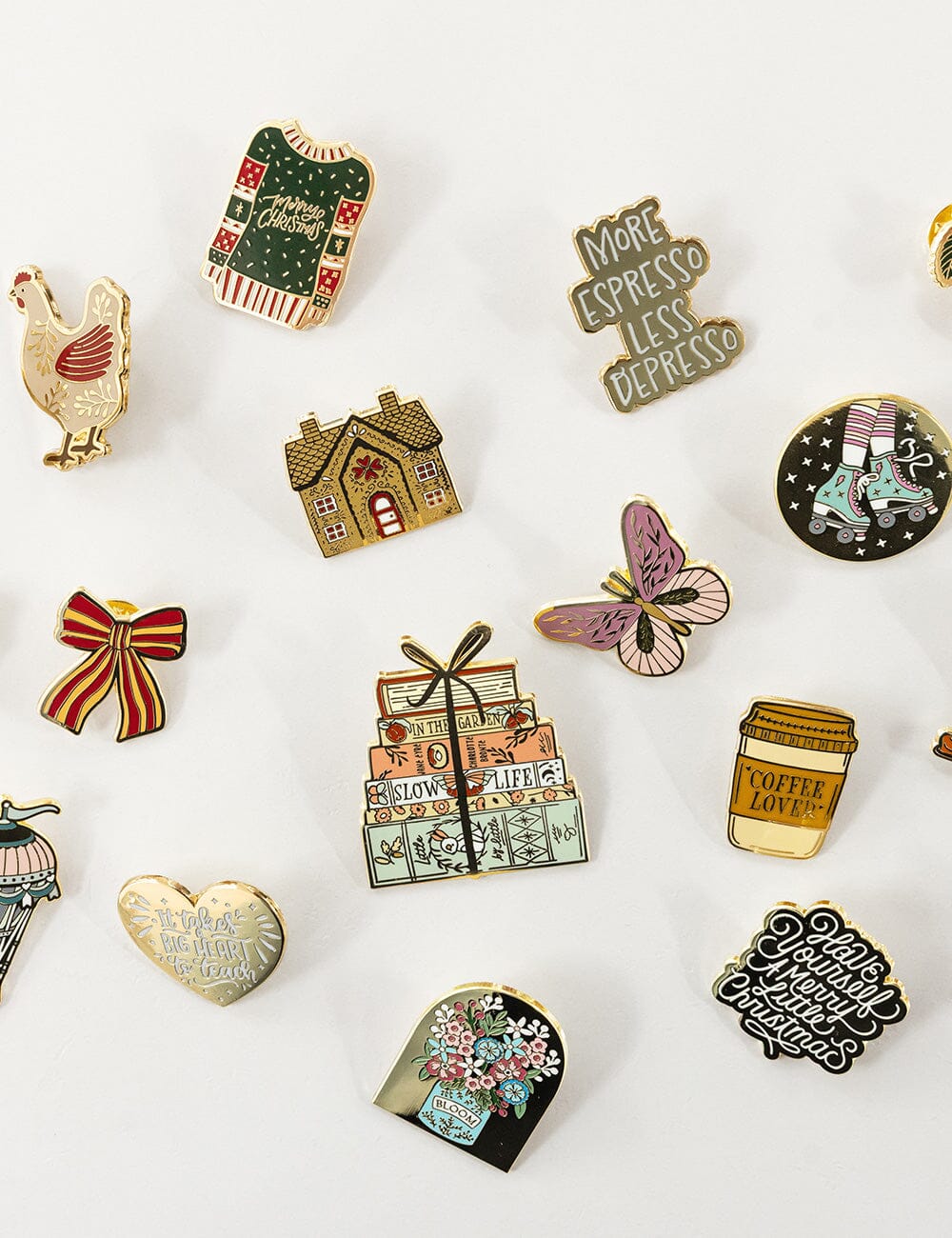 Book Stack Enamel Pin