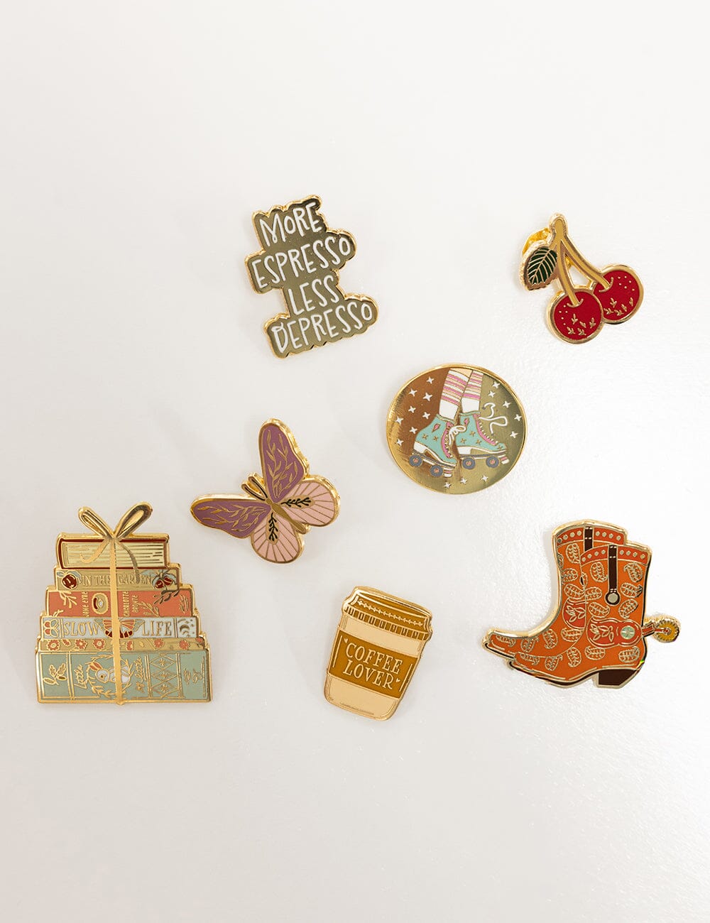 Book Stack Enamel Pin