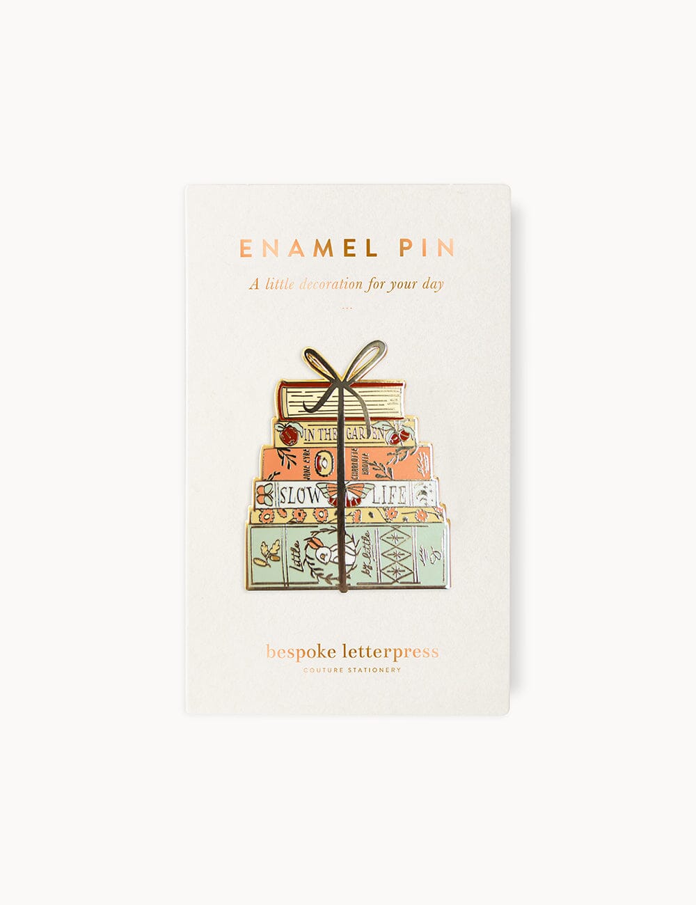 Book Stack Enamel Pin