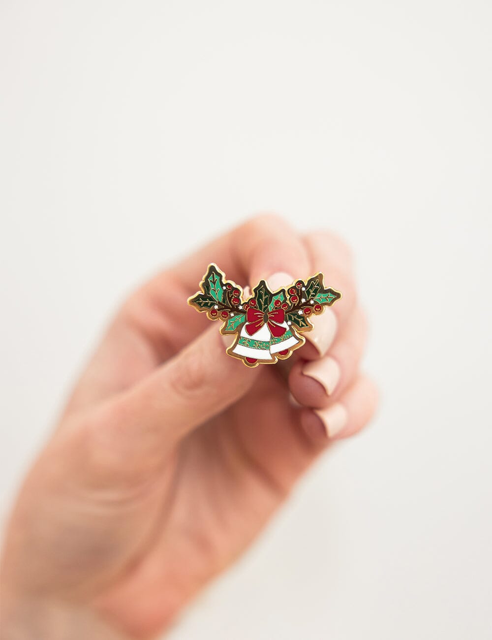 Christmas Bells & Holly Enamel Pin enamel pin Bespoke Letterpress 