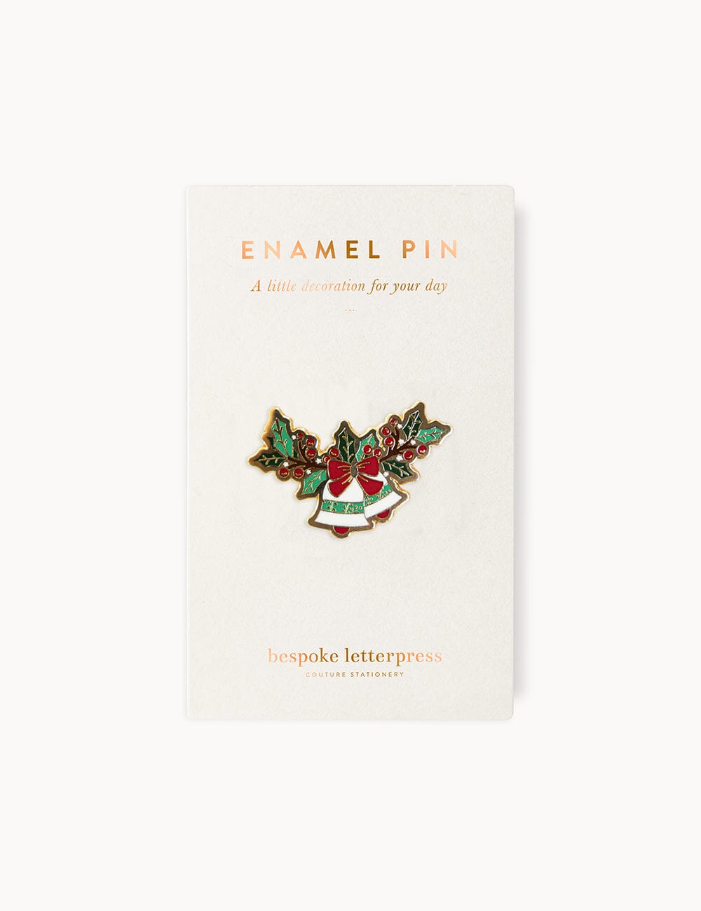 Christmas Bells & Holly Enamel Pin