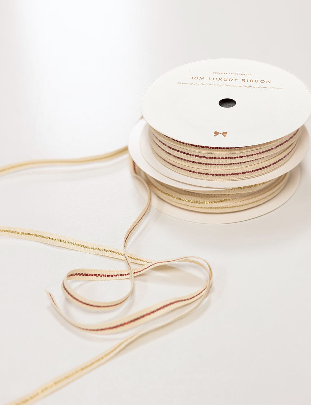 Red Line Fine Cotton Ribbon 30 Meters