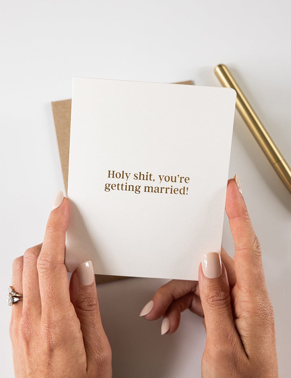 Holy Shit, you're getting married! Greeting Card Greeting Cards Bespoke Letterpress 