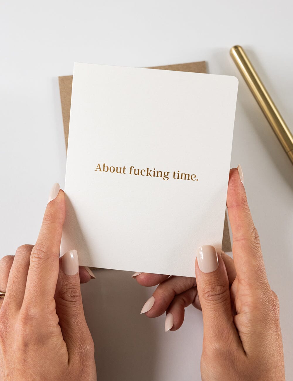 About fucking time! Greeting Card Greeting Cards Bespoke Letterpress 