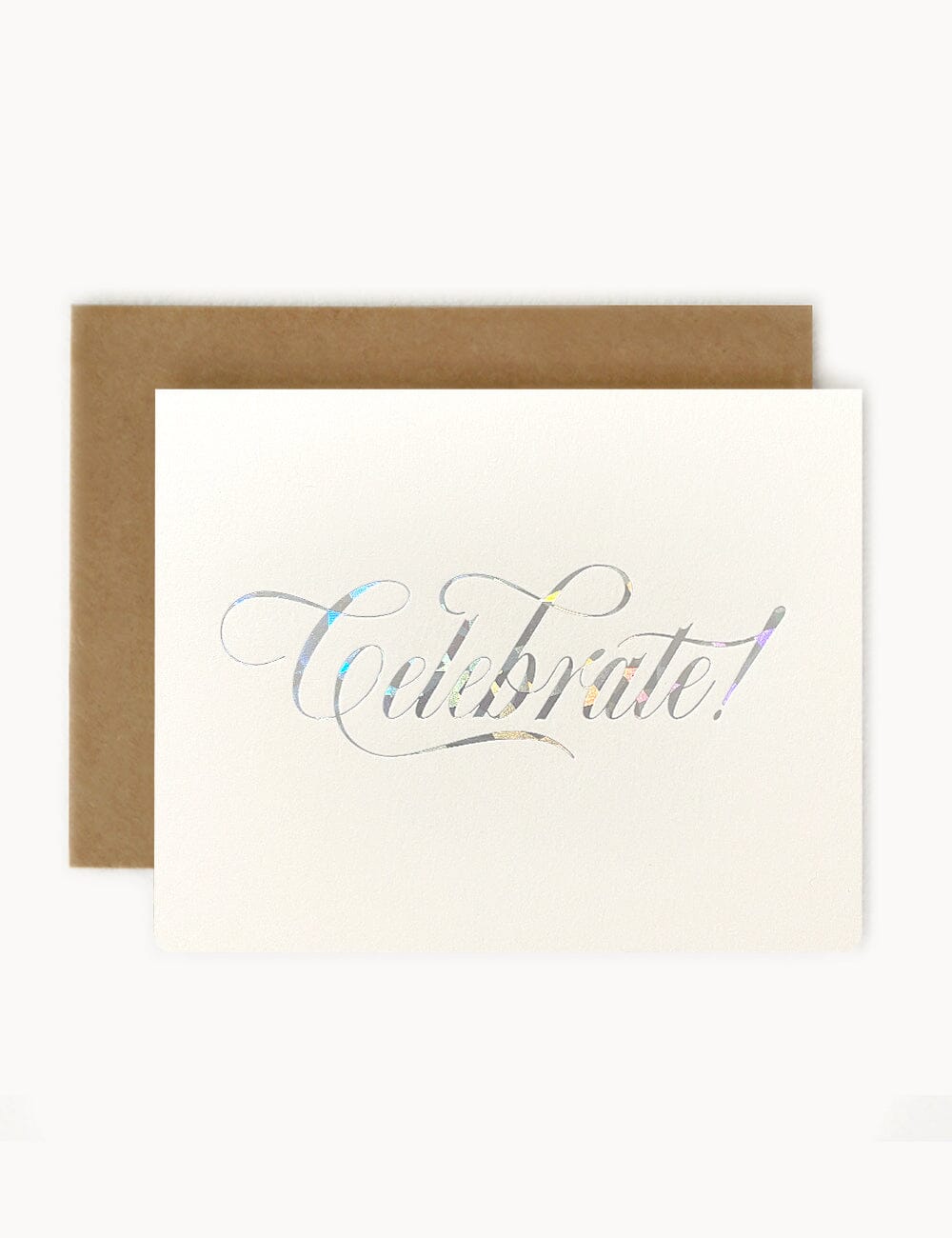 Celebrate Silver Holographic Greeting Card