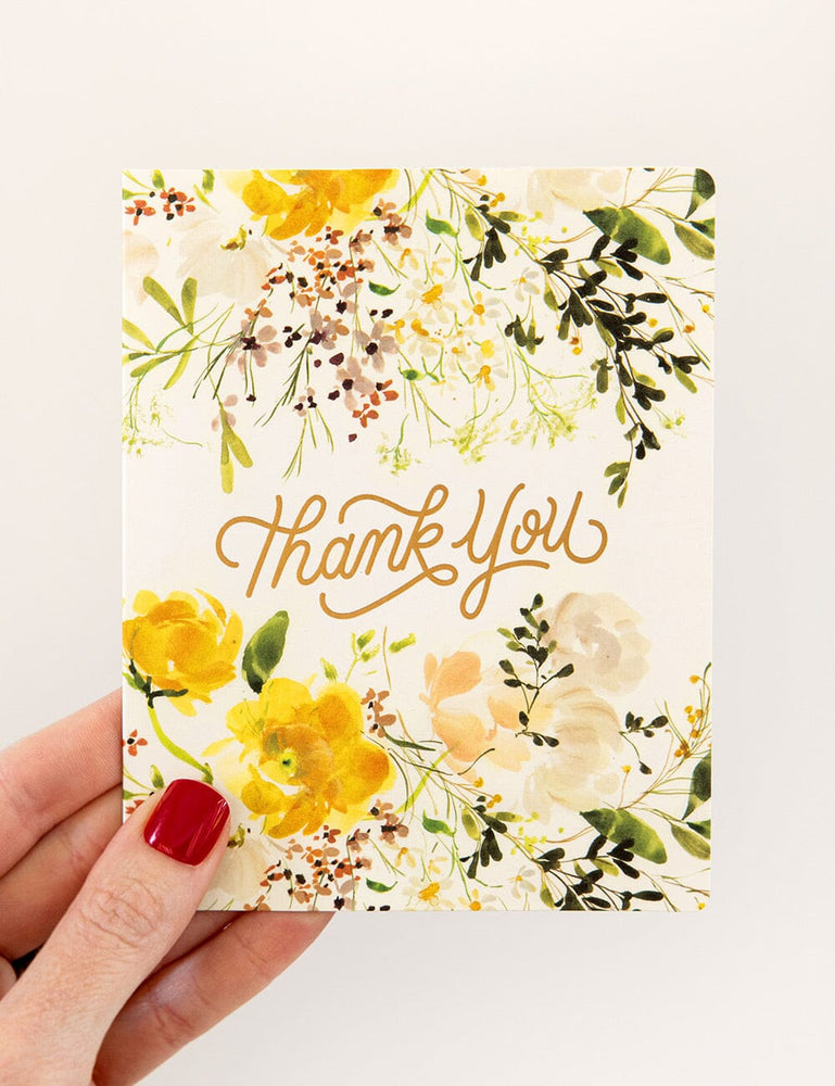 Thank you - Yellow Ranunculus Bespoke Letterpress 