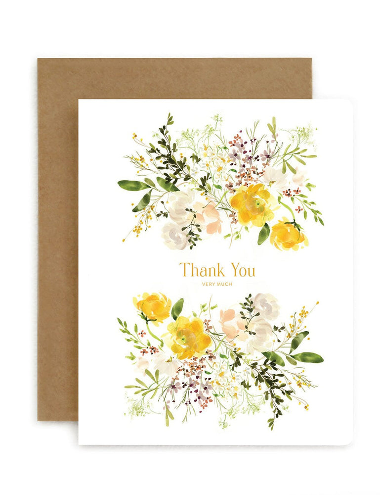 Thank you very much - White Ranunculus Greeting Cards Bespoke Letterpress 
