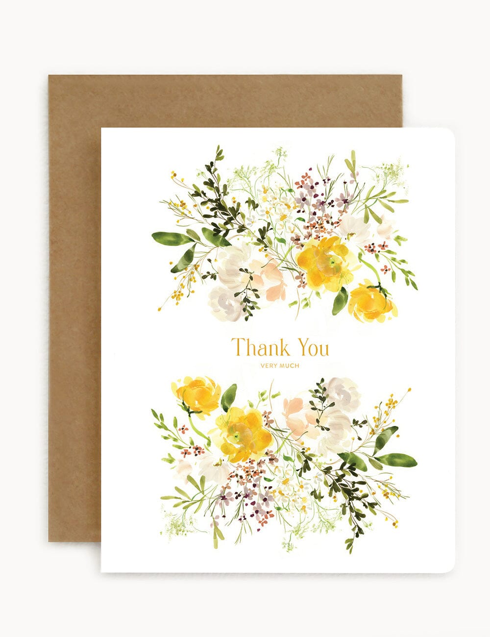 Thank you very much - White Ranunculus Greeting Cards Bespoke Letterpress 