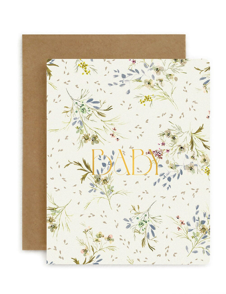Baby (Itsy Bitsy Floral) Greeting Card Greeting Cards Bespoke Letterpress 