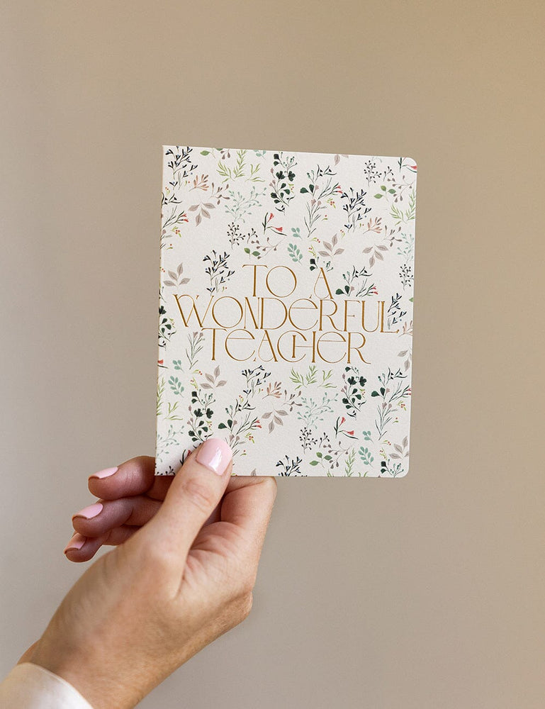 To a Wonderful Teacher Greeting Card Greeting Cards Bespoke Letterpress 