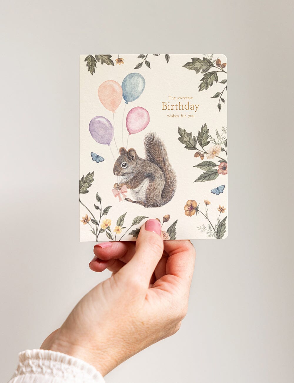 The Sweetest Birthday Wishes for You (Squirrel) Greeting Cards Bespoke Letterpress 