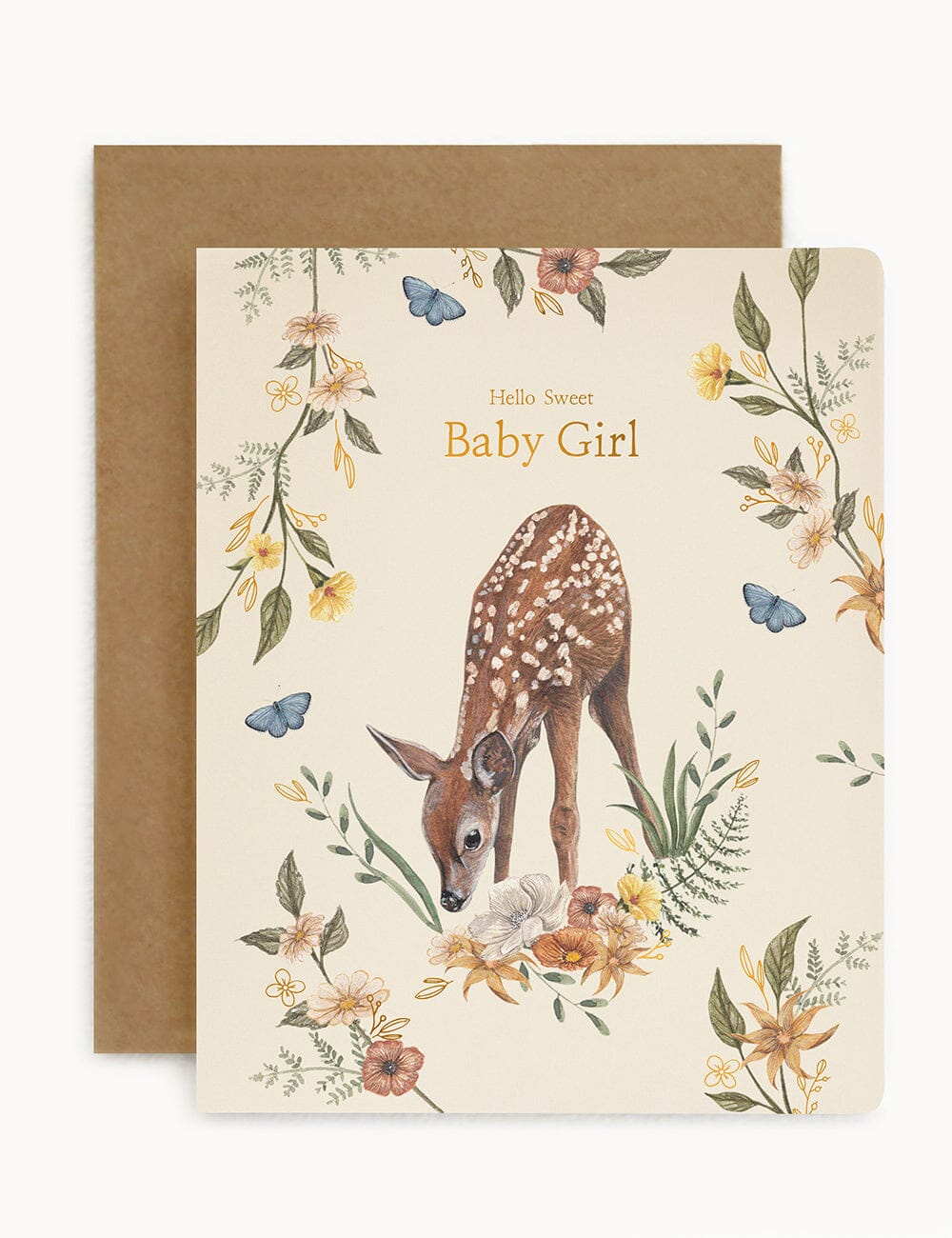 Hello Sweet Baby Girl Greeting Cards Bespoke Letterpress 