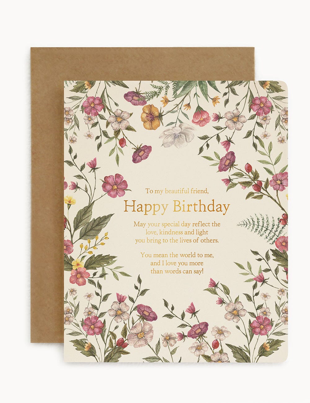 To My Beautiful Friend - Happy Birthday Greeting Cards Bespoke Letterpress 