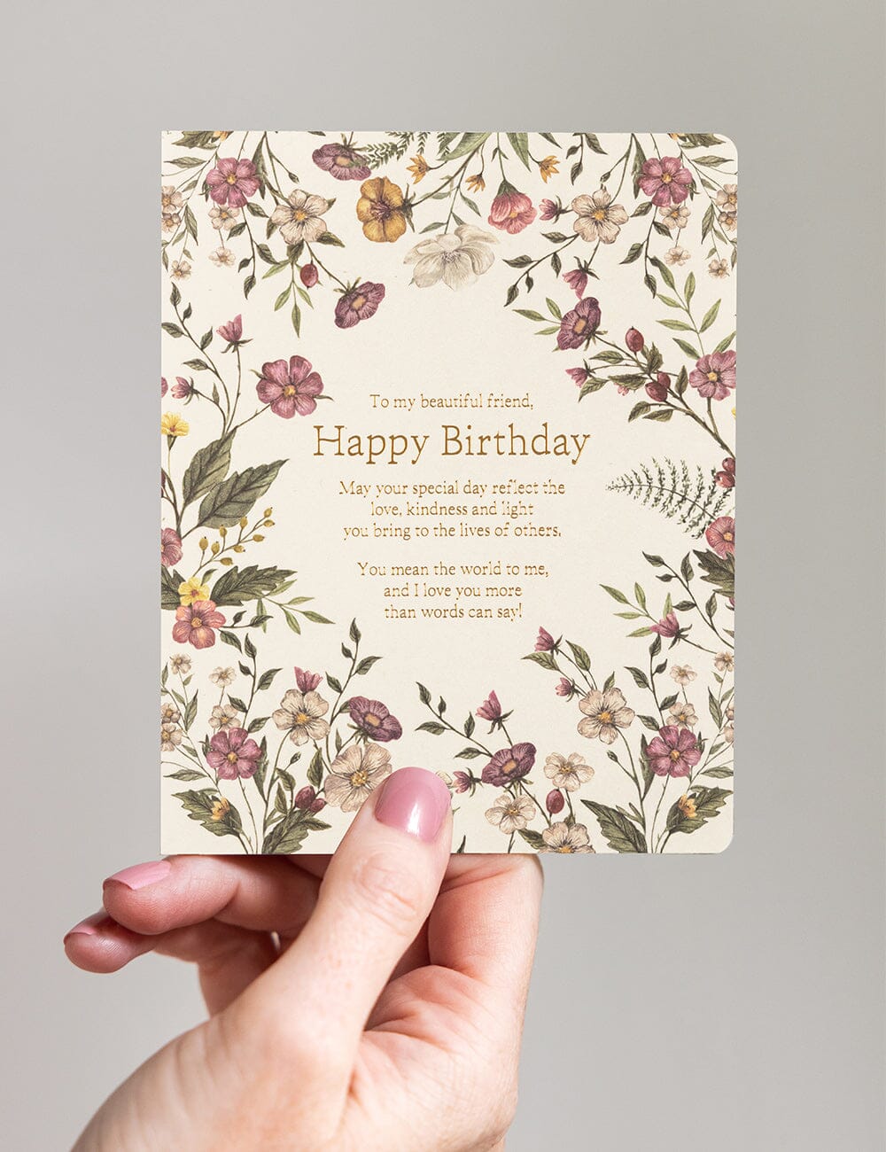 To My Beautiful Friend - Happy Birthday Greeting Cards Bespoke Letterpress 