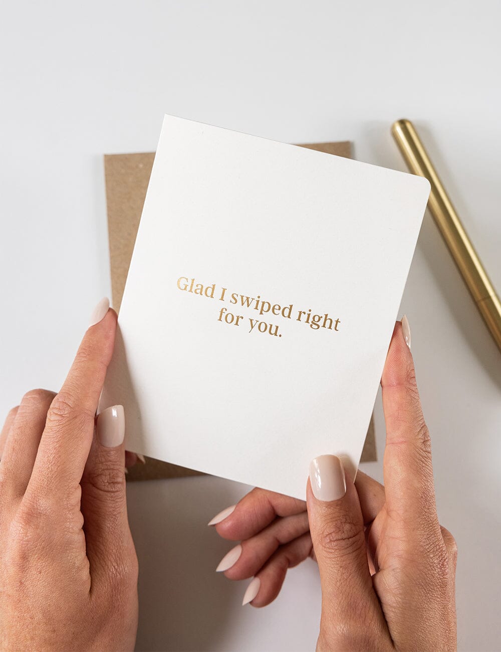 Glad I Swiped Right for You Greeting Cards Bespoke Letterpress 