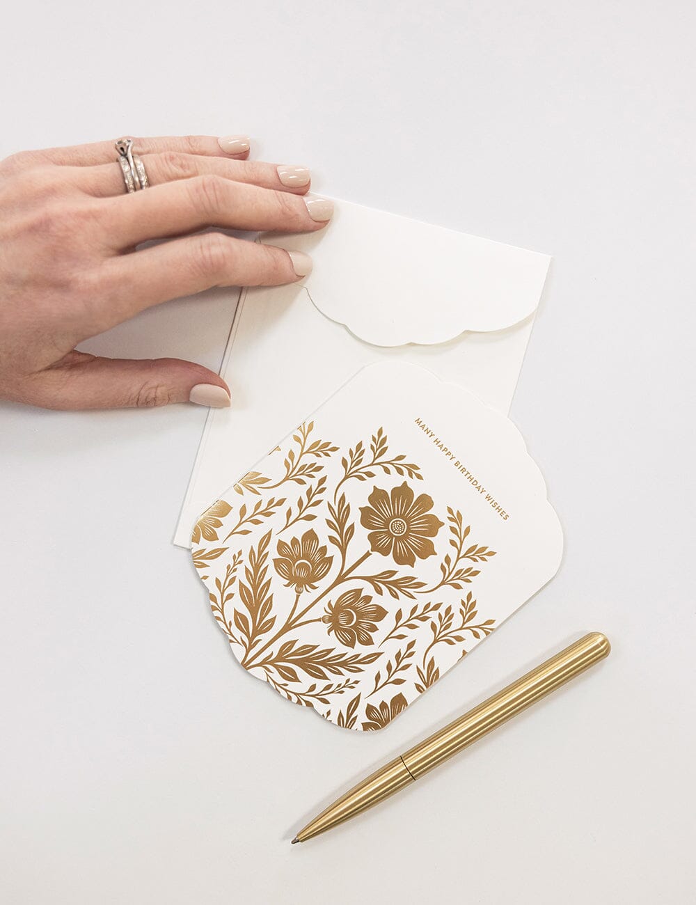 Many Happy Birthday Wishes Scallop Card