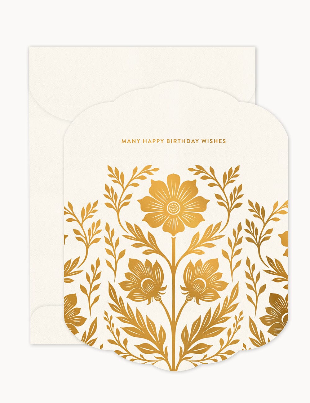 Many Happy Birthday Wishes Scallop Card Greeting Cards Bespoke Letterpress 