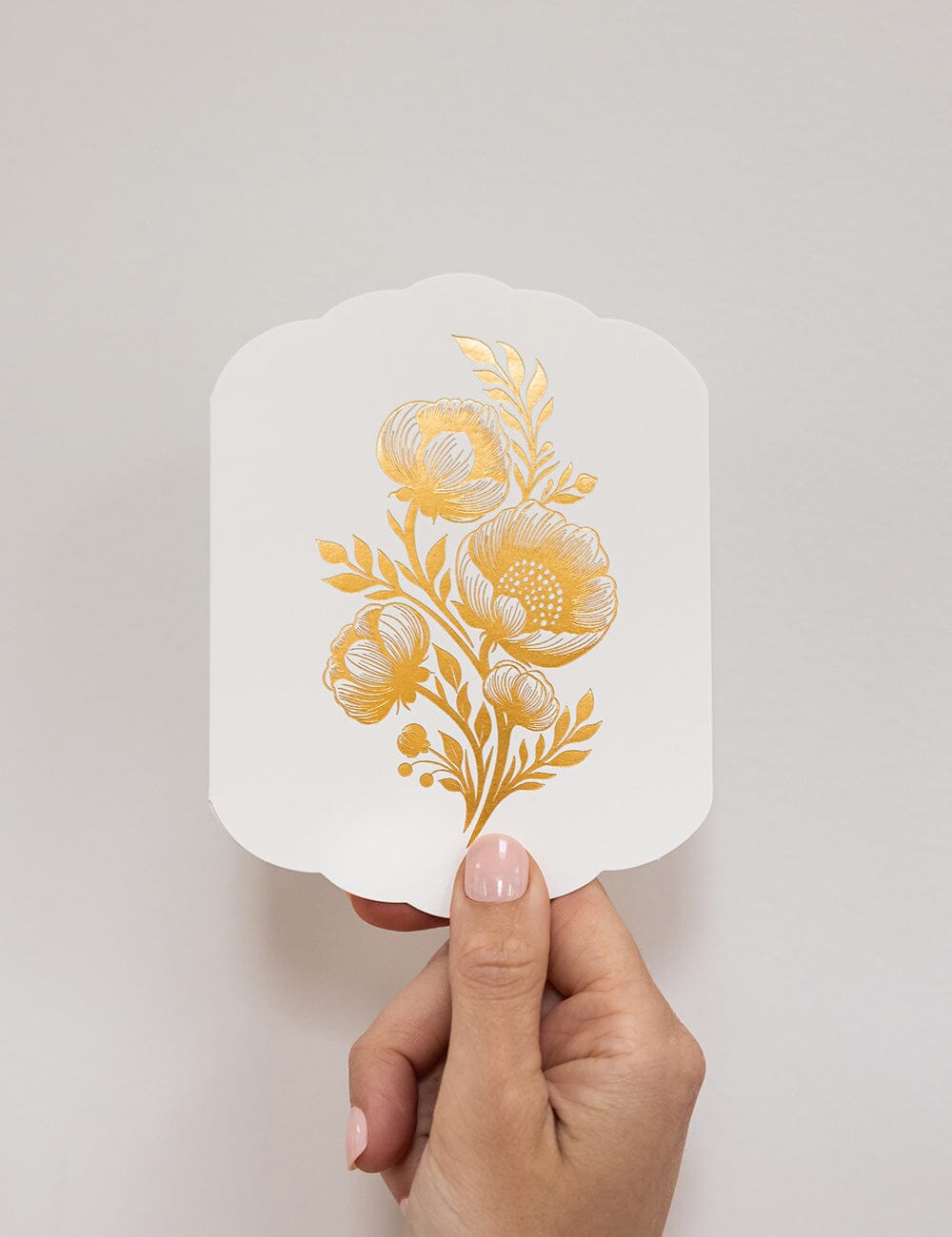 Floral Blank Scallop Card Greeting Cards Bespoke Letterpress 