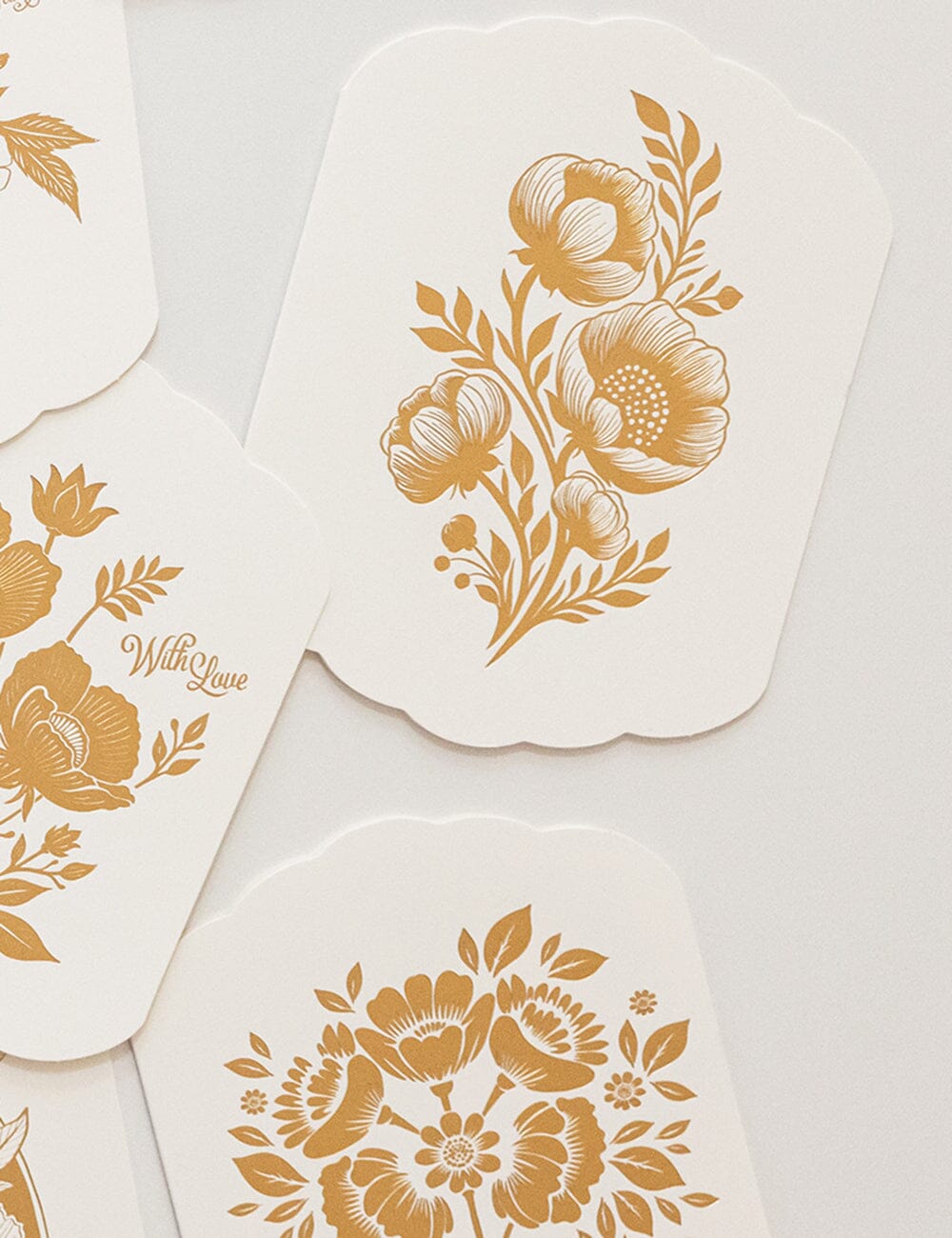 Floral Blank Scallop Card