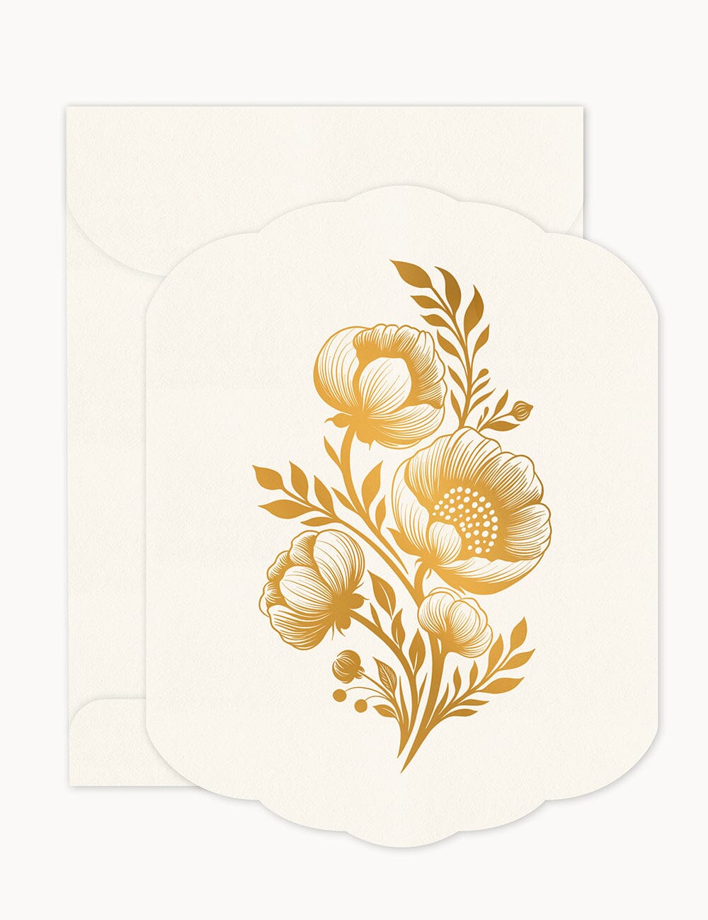 Floral Blank Scallop Card