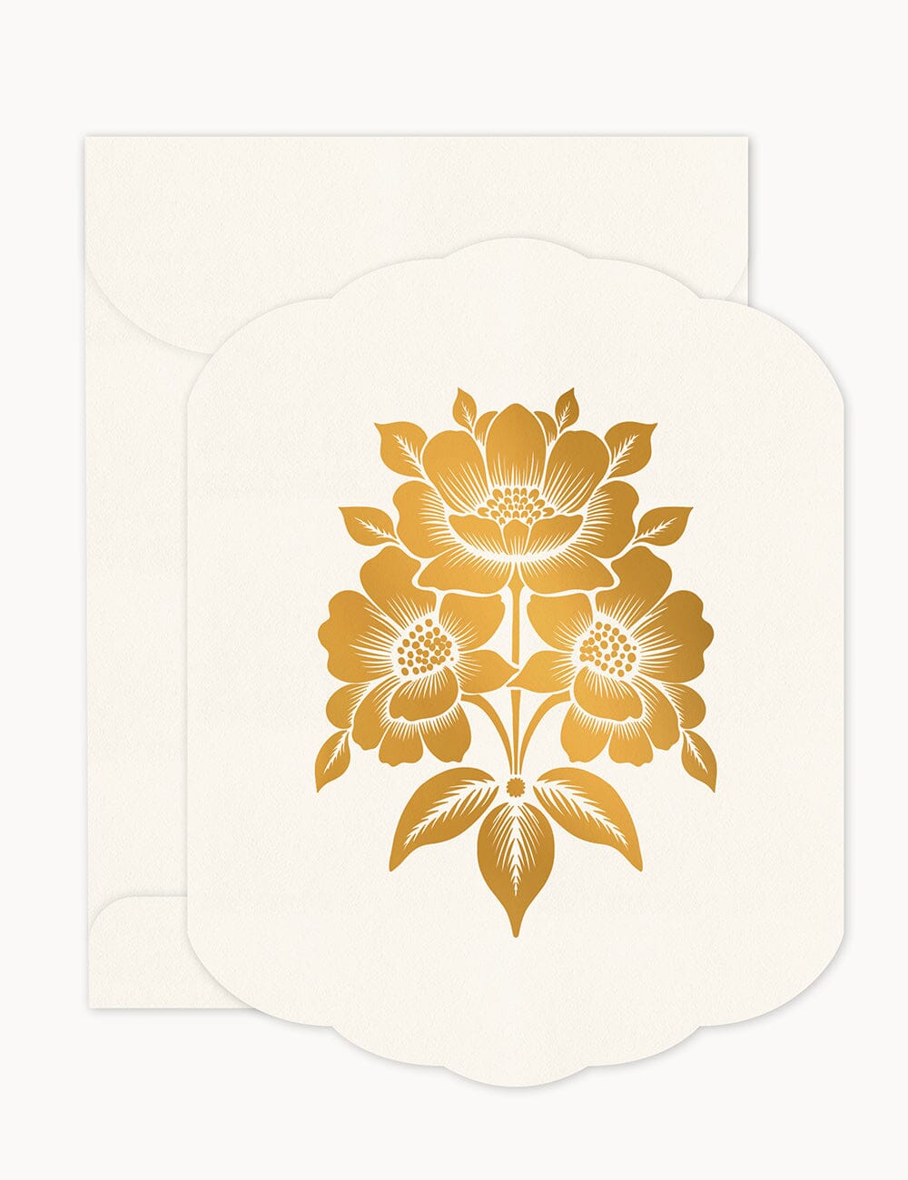 Bouquet Blank Scallop Card Greeting Cards Bespoke Letterpress 