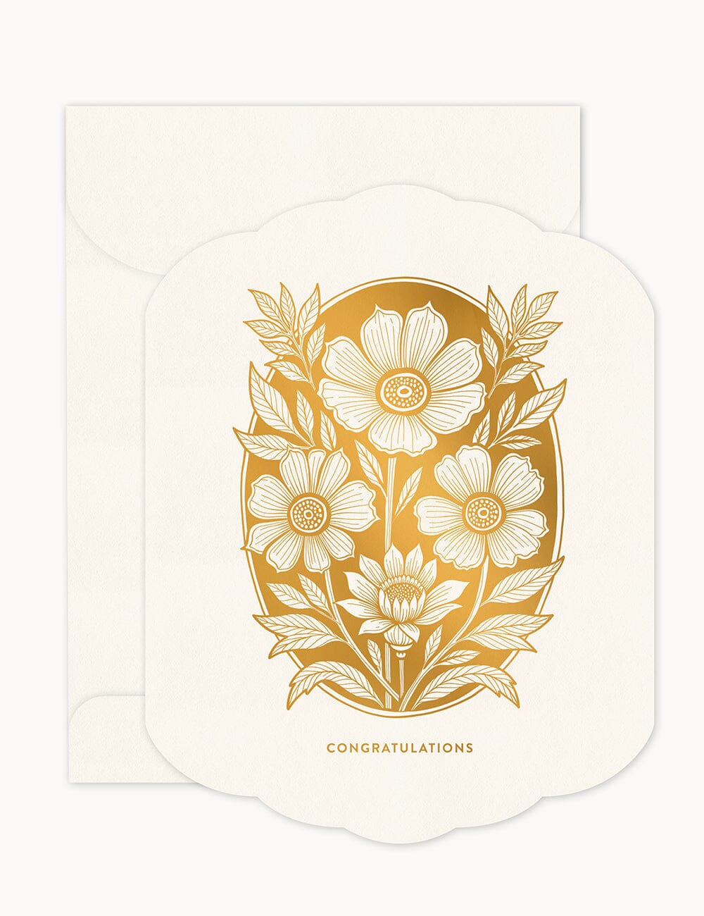 Congratulations Scallop Card Greeting Cards Bespoke Letterpress 