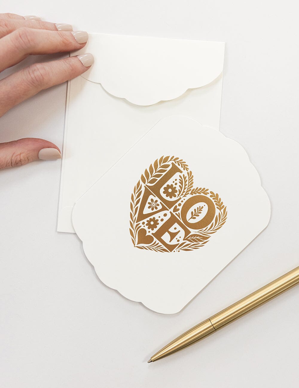 Love Scallop Card Greeting Cards Bespoke Letterpress 