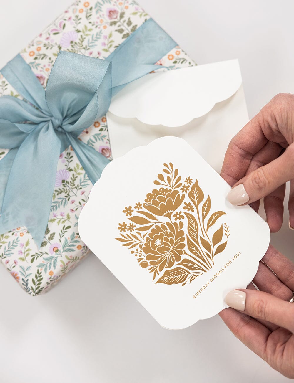 Birthday Blooms for you Scallop Card