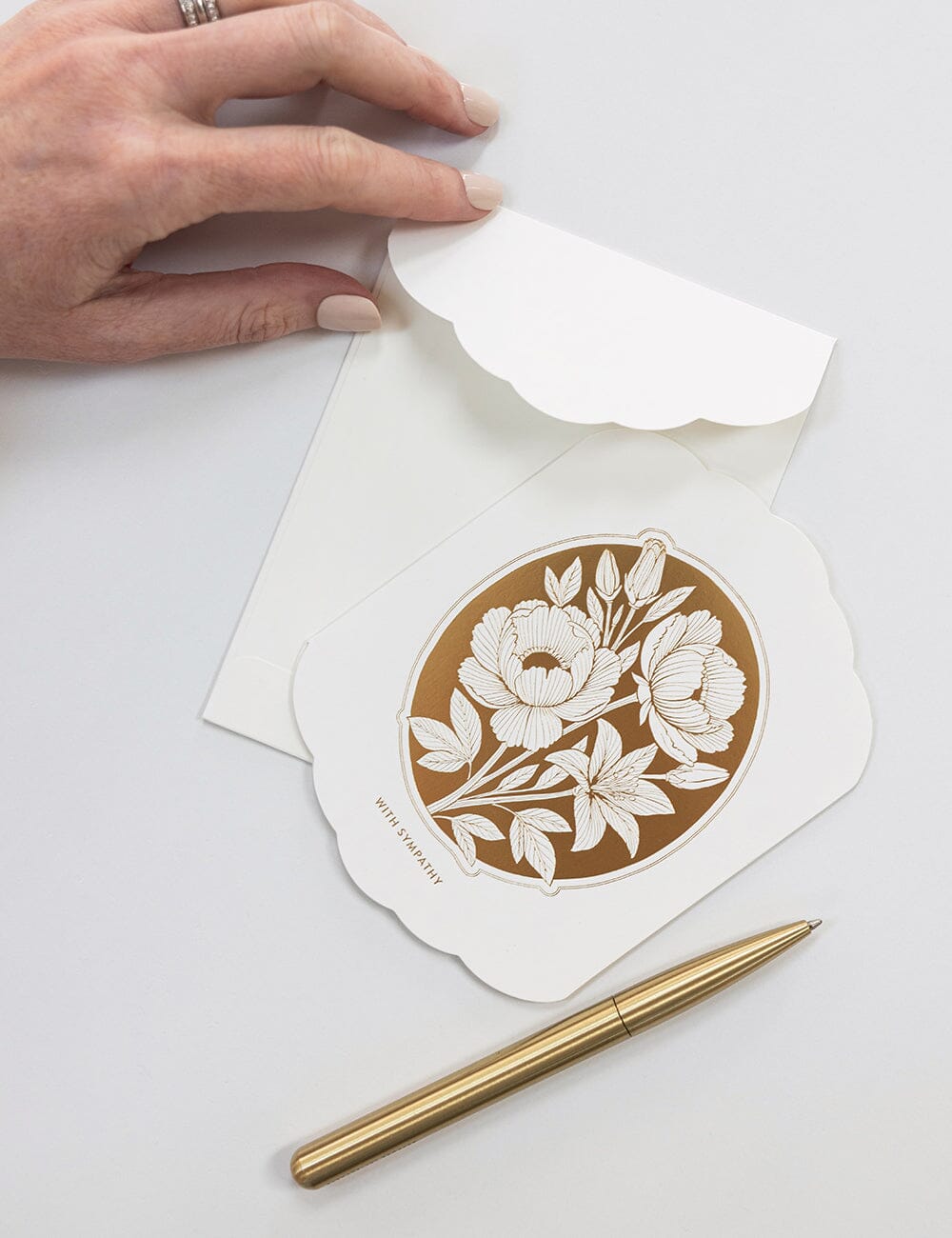 With Sympathy Scallop Card