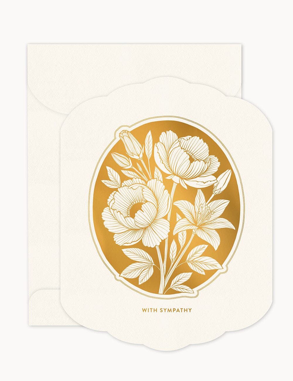 With Sympathy Scallop Card Greeting Cards Bespoke Letterpress 