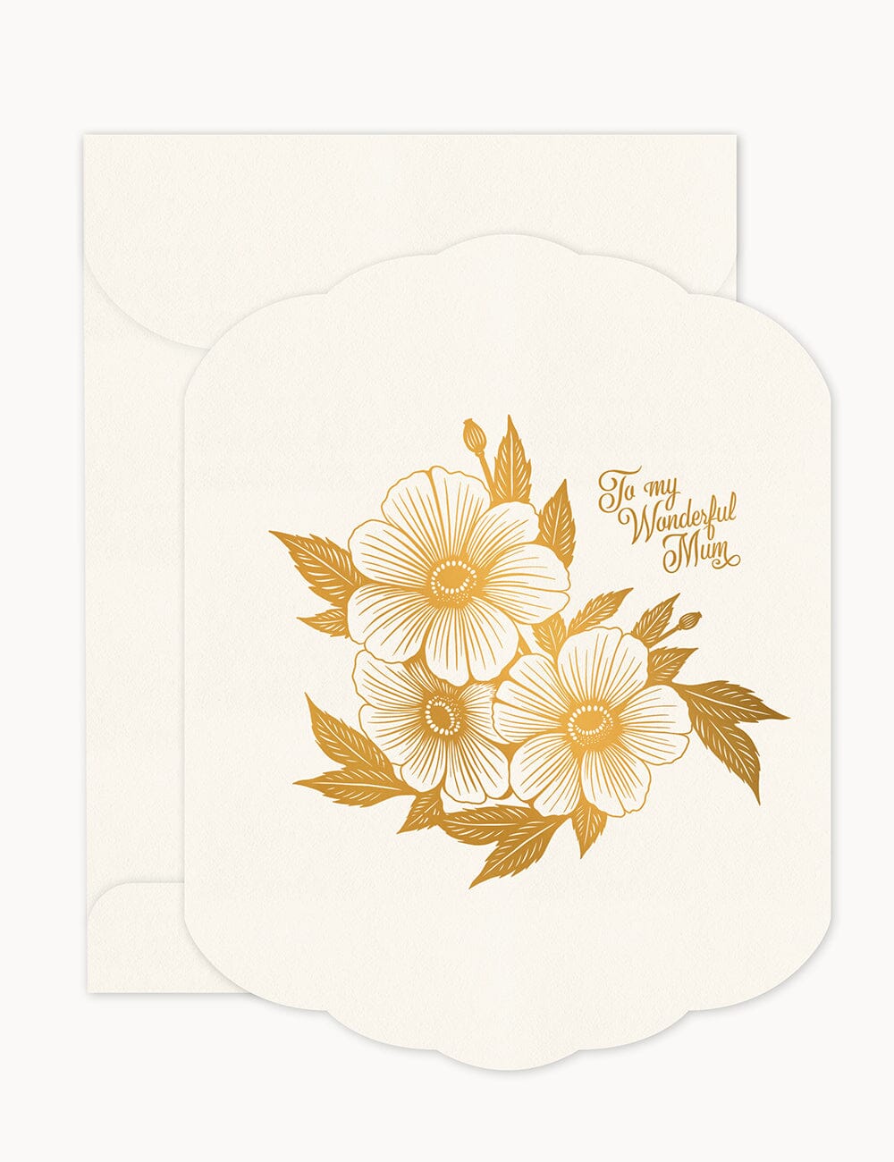 To my wonderful Mum Scallop Card Greeting Cards Bespoke Letterpress 