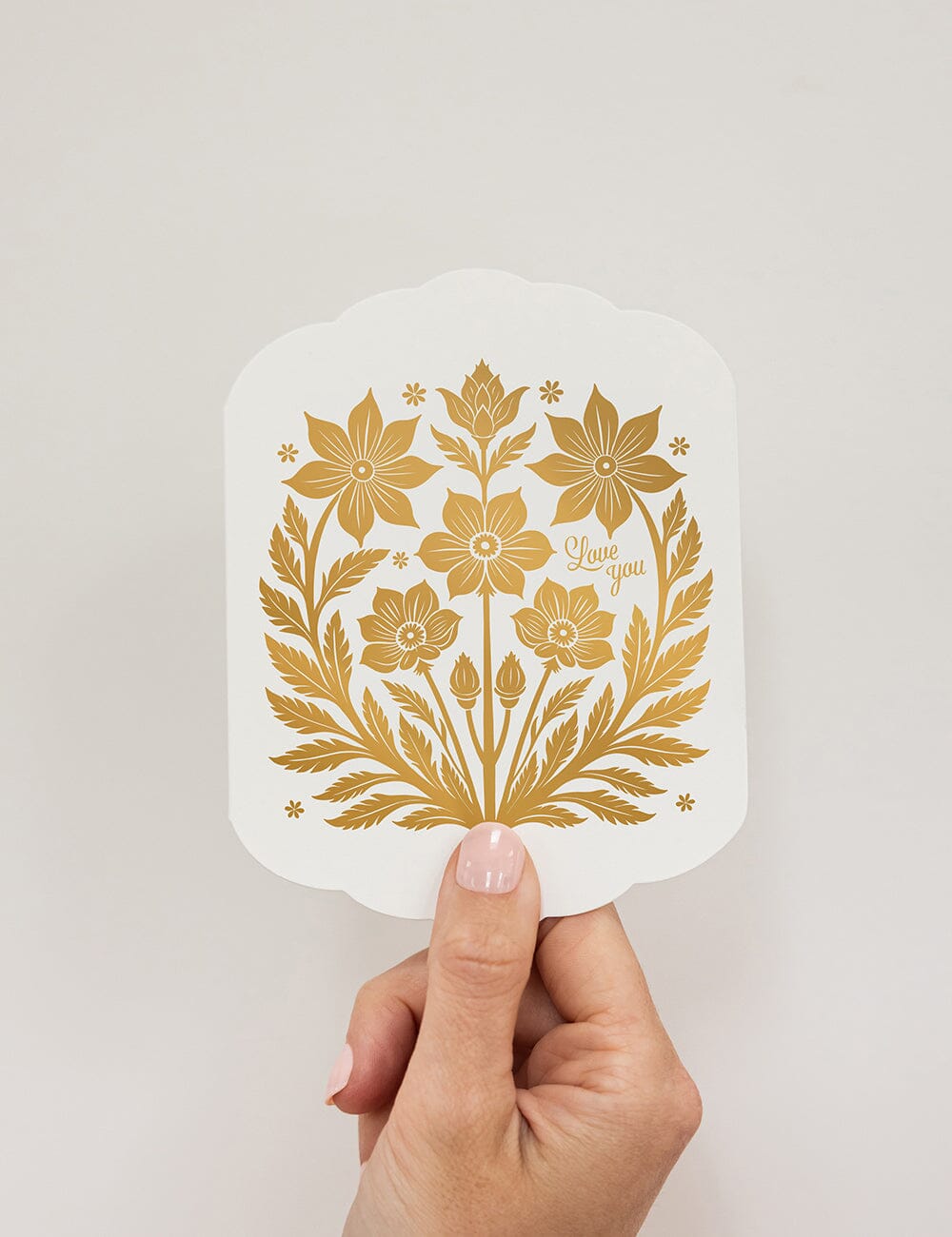 Love you Scallop Card Greeting Cards Bespoke Letterpress 