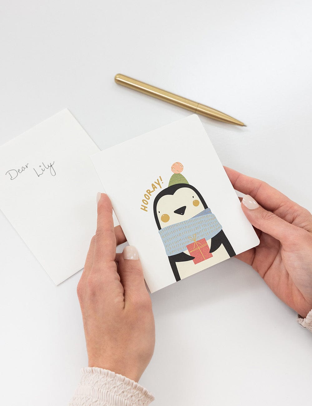 Hooray! Greeting Card - Penguin