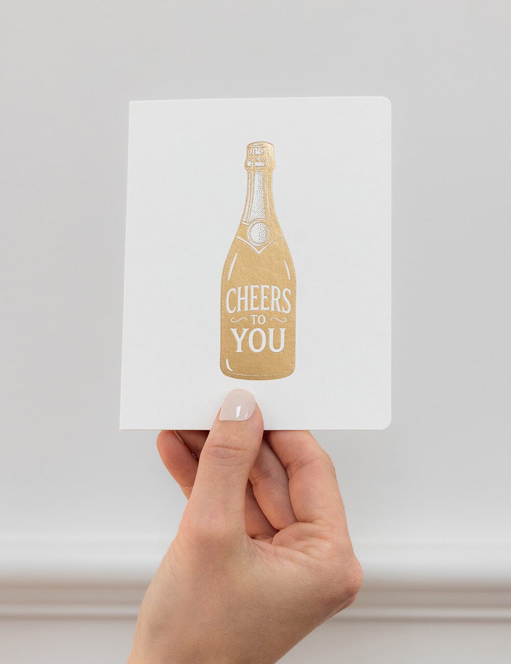 Cheers to you Greeting Card - Champagne Greeting Cards Bespoke Letterpress 