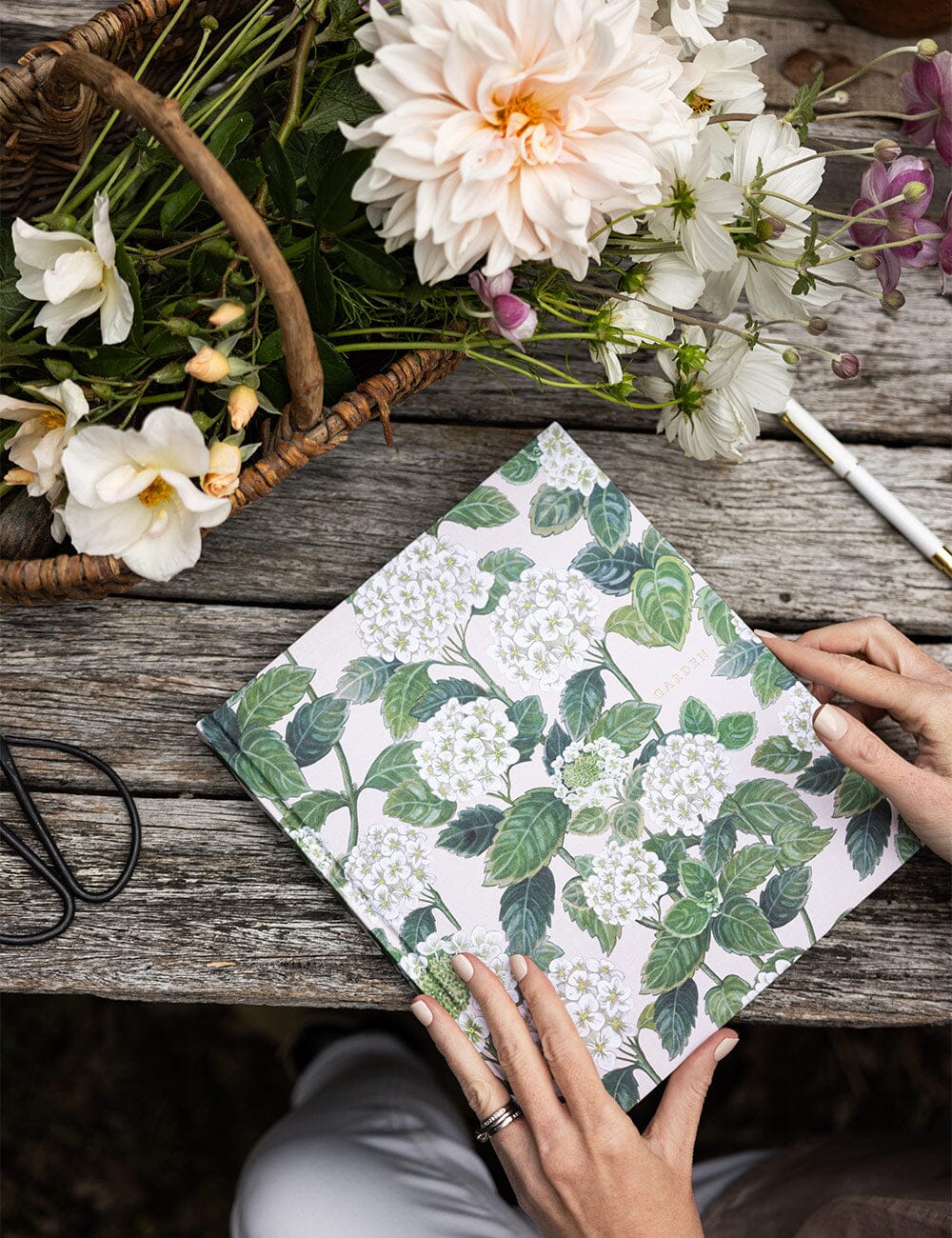 Gift Set - Heirloom Gardening Journal - Hydrangea Journals Bespoke Letterpress 