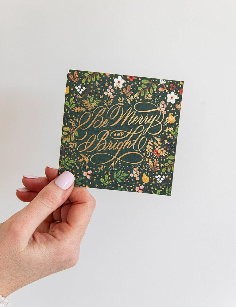 "Be Merry & Bright" Green Small Christmas Card Christmas Cards Bespoke Letterpress 