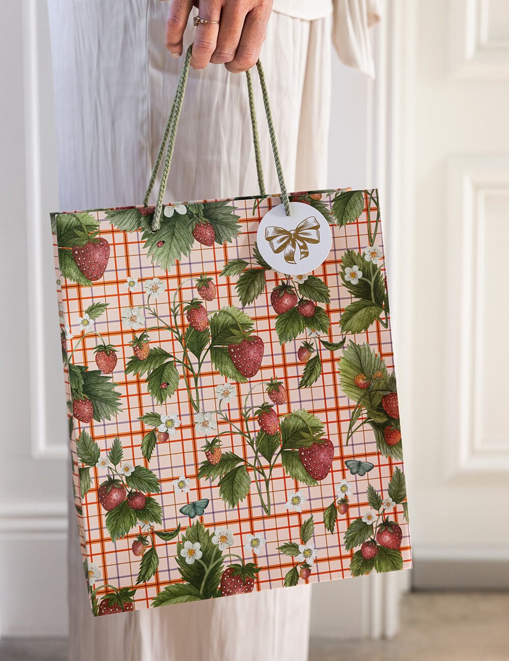 Large Gift Bag - Strawberries Bespoke Letterpress 