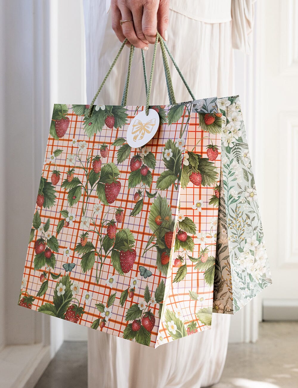 Large Gift Bag - Strawberries Bespoke Letterpress 