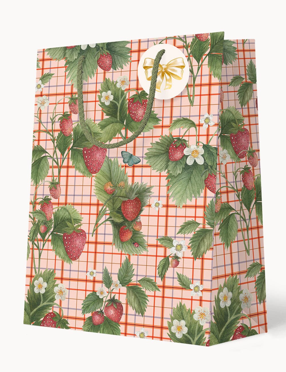 Large Gift Bag - Strawberries Bespoke Letterpress 