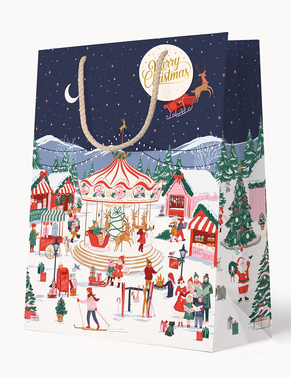 Large Gift Bag - Christmas Market Gift Bag Bespoke Letterpress 