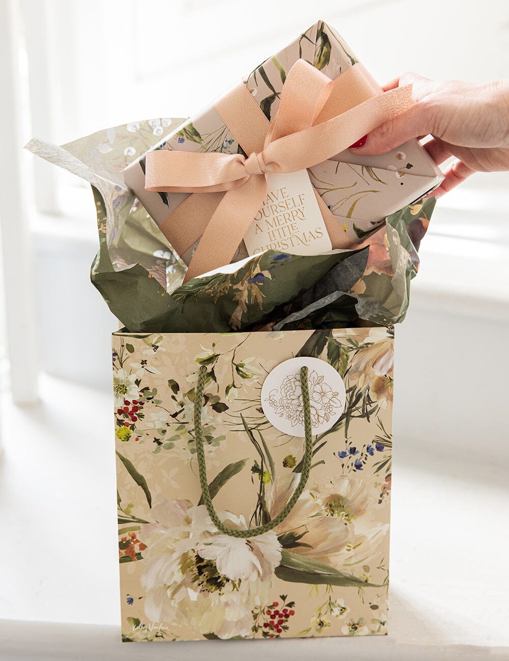 Medium Gift Bag - Summer Peonies